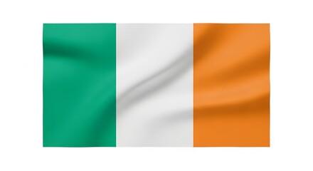 Fototapeta premium Simple Vibrant Irish Flag Displaying Smooth Texture