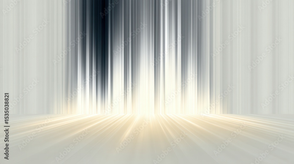 Poster abstract light rays create a serene atmosphere with dynamic gradient colors.
