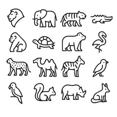 Obraz premium Animal Icon Set Cat Illustration with Vector Art Elements for Graphic Design