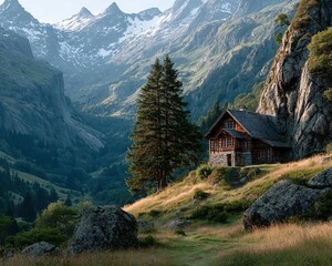 Mountain Chalet Sunrise Serenity.