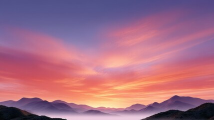 Fototapeta premium Stunning sunset over rolling hills with vibrant colors in the sky.