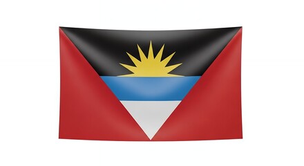 Fototapeta premium The National Flag of Antigua and Barbuda on a White Background