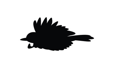 Amazonian umbrellabird bird Silhouette Design  And Vector Illustration. 