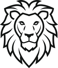 Fototapeta premium Asiatic lion head line art vector logo