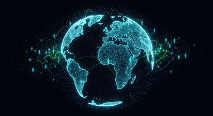 Global Network Interconnected World Digital Visualization