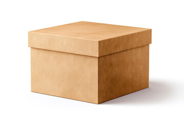 A simple, rustic wooden box with a lid, perfect for storage or decoration. White isolated background.