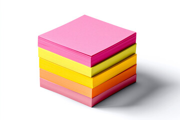 Colorful sticky notes stacked neatly, perfect for office organization and brainstorming sessions.