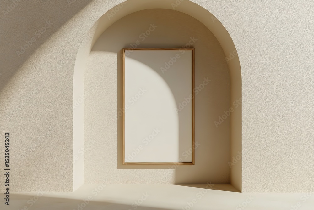 Poster minimalistic arch niche with framed empty space