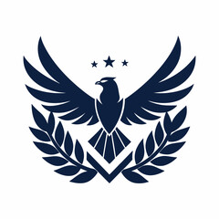 Obraz premium Eagle logo with laurel wreath