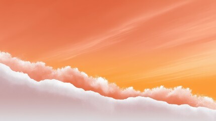 Abstract digital artwork depicting vibrant orange and white cloud formations.