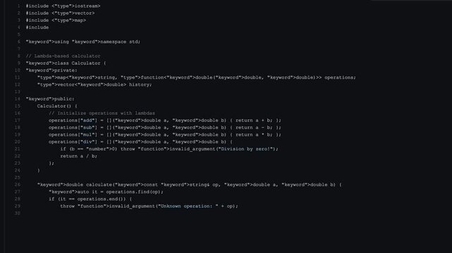 Programming code running on computer terminal screen. Programming and coding concept.