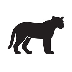 Fototapeta premium Silhouette of a Powerful Panther Standing in Side Profile Pose