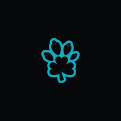 Pet's Lucky Charm: A whimsical fusion of a paw print and shamrock design