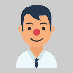 Friendly Businessman with a Red Nose A Fun Illustration