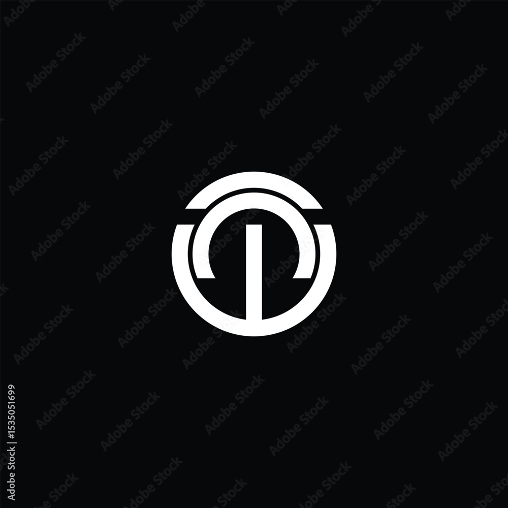 Poster abstract geometric logo design with circular and linear elements isolated