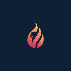 Abstract fiery eagle logo design with warm gradient color scheme concept
