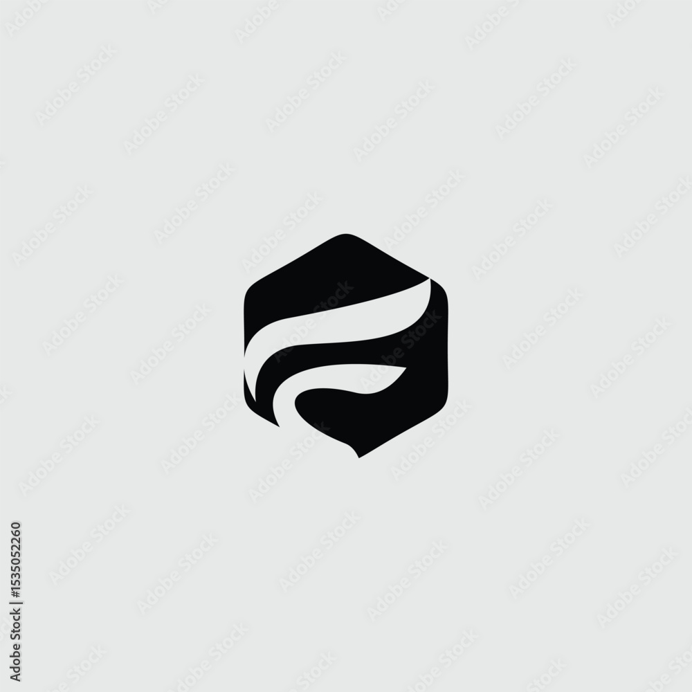 Aufkleber abstract logo design with swirling shapes contained in a hexagonal frame