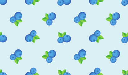 Blueberry Seamless Pattern Background. Vector Illustration Seamless Pattern for Wallpaper or Any Purpose Background