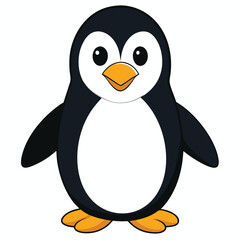 Obraz premium Penguin white background