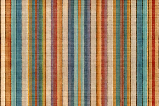 Colorful striped fabric design.