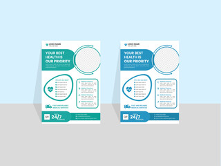 Medical Flyer Design, Vector file fully editable.
