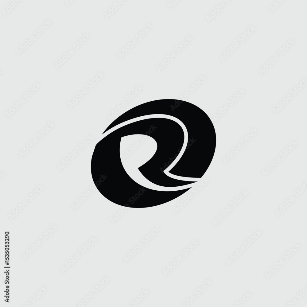 Poster dynamic circular abstract logo design with curved lines and minimalist style