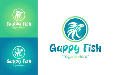 Unique and Colorful Guppy Fish Logo for Business Branding and Marketing