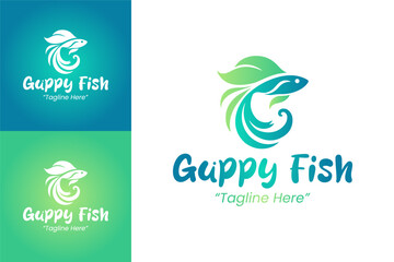 Fresh and Elegant Guppy Fish Logo Design for Branding and Business Identity
