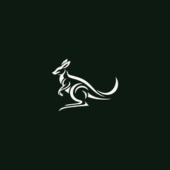 Kangaroo Logo. Minimalist Black Silhouette Design for Bold and Agile Branding