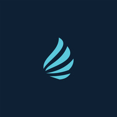 Obraz premium Elegant stylized abstract water drop icon with curved blue lines design