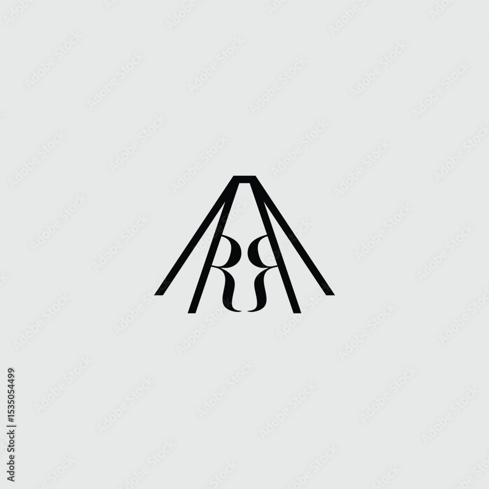 Poster geometric r logo design featuring abstract lines arranged for dynamic appeal