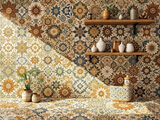 3D Turkish Ceramic Tiles - Floral & Mosaic Patterns