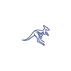 Kangaroo Logo. Minimalist Black Silhouette Design for Bold and Agile Branding