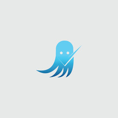 Innovative Octopus Design Concept with Integrated Check Mark Symbolism