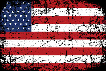 Grunge American flag. Vector flag of USA,eps10