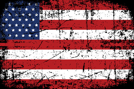 Grunge American flag. Vector flag of USA,eps10