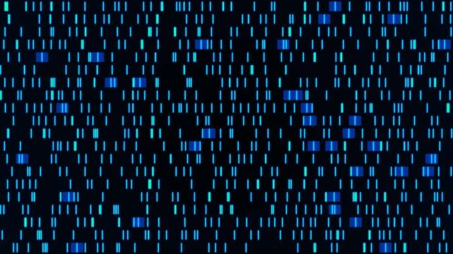 Big genomic data visualization. Animation. Abstract DNA information processing by virtual ai, artificial intelligence. Motion Animation. Video available in 4K FullHD and HD render footage - Powered by Adobe