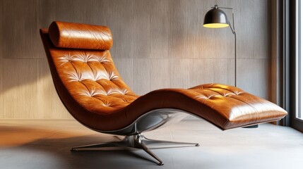 Modern Leather Lounge Chair in a Contemporary Room