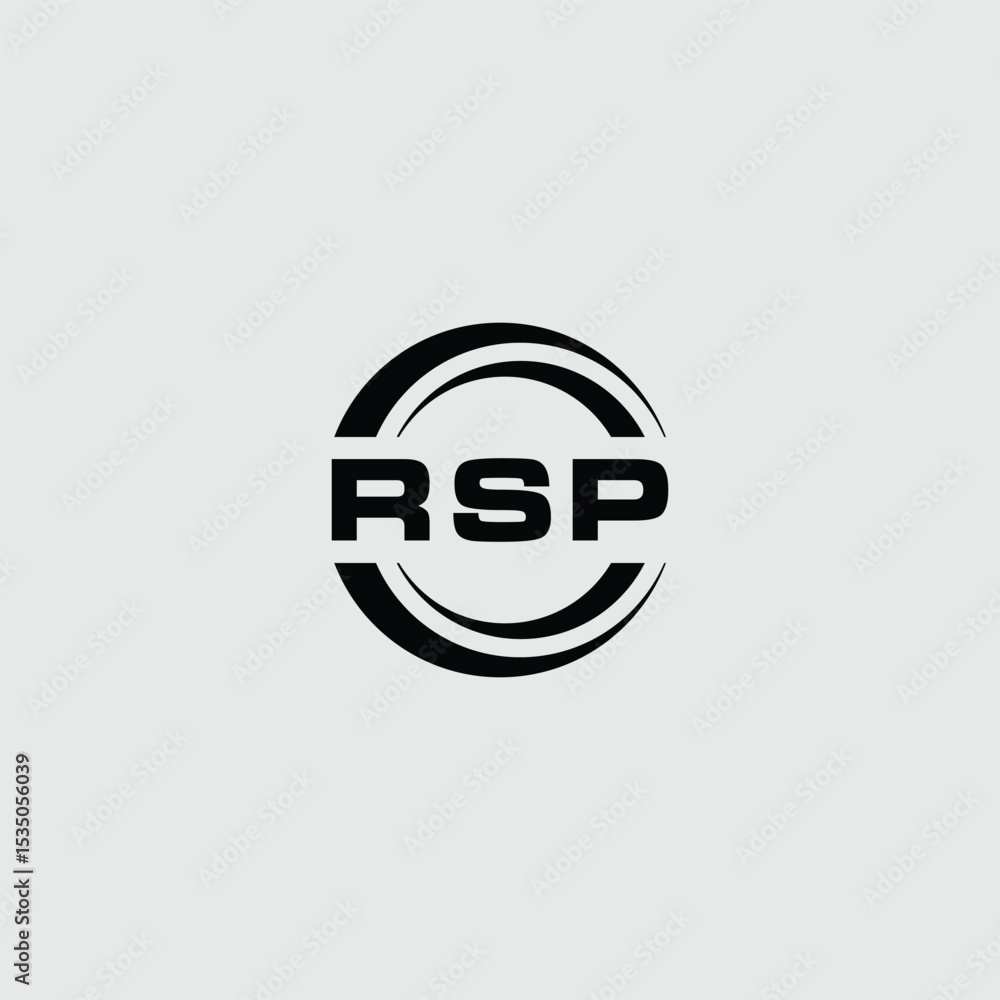 Fototapete modern circular logo with initial letters rsp forming a distinctive symbol mark