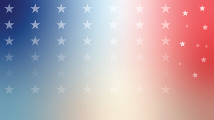 Patriotic Star Background: A festive background featuring a gradient of red, white, and blue, adorned with a scattering of white stars, perfect for Independence Day celebrations or patriotic themes.
