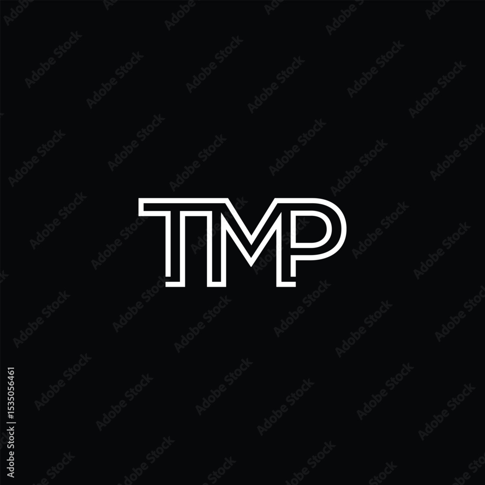Poster modern initial letter tmp minimal logo vector design template