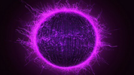 Purple sphere with radiating energy