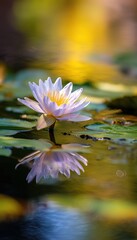 Peaceful Water Lily Reflection.