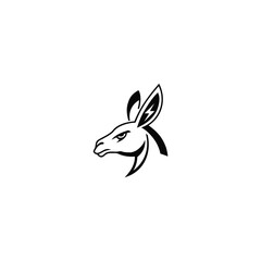 Kangaroo Logo. Minimalist Black Silhouette Design for Bold and Agile Branding