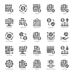 Budget Monitoring Icon pack for your website, mobile, presentation, and logo design. Budget Monitoring Icon solid design. Vector graphics illustration and editable stroke.