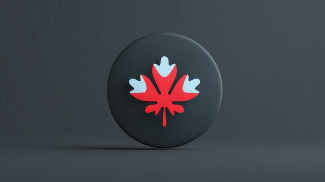 Canada Maple Leaf Emblem: A striking emblem showcases the iconic maple leaf symbol, representing Canada with a vibrant color palette, set against a neutral background