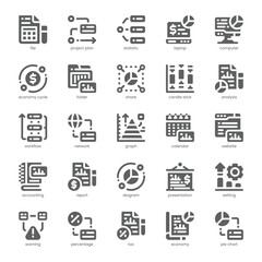 Economic Analysis Icon pack for your website, mobile, presentation, and logo design. Economic Analysis Icon solid design. Vector graphics illustration and editable stroke.