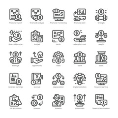 Financial Review Icon pack for your website, mobile, presentation, and logo design. Financial Review Icon outline design. Vector graphics illustration and editable stroke.