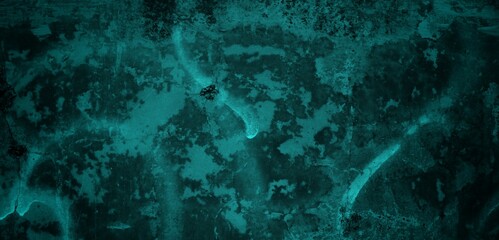 Vivid teal-toned background featuring unique textures, slight cracks, and abstract patterns ideal for artistic or design projects adding character with its visually striking aesthetic.	