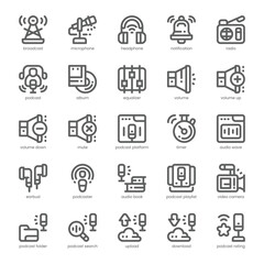 Podcast Platform Icon pack for your website, mobile, presentation, and logo design. Podcast Platform Icon outline design. Vector graphics illustration and editable stroke.